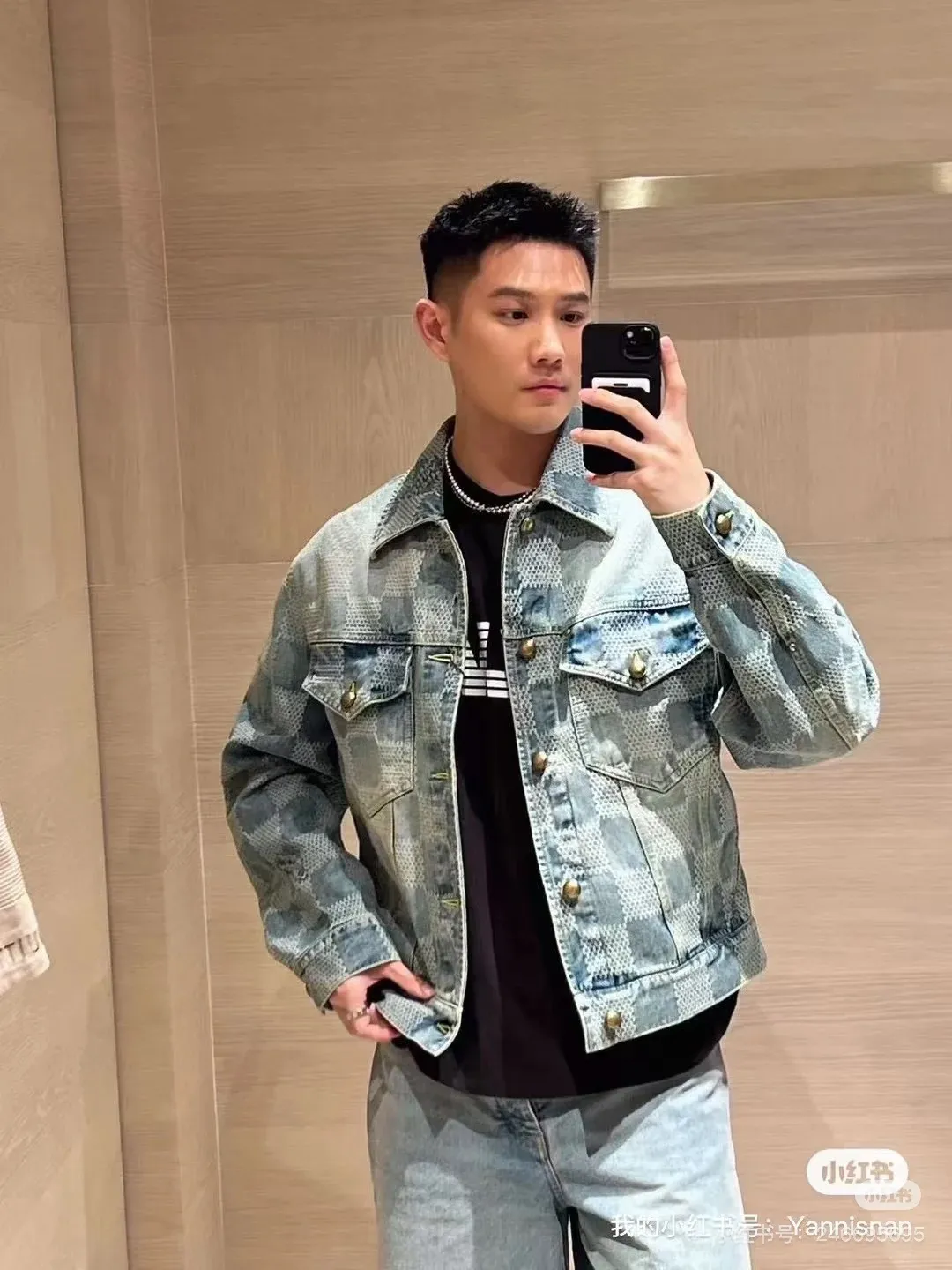 Louis Vuitton/Louis Vuitton checkerboard denim jacket